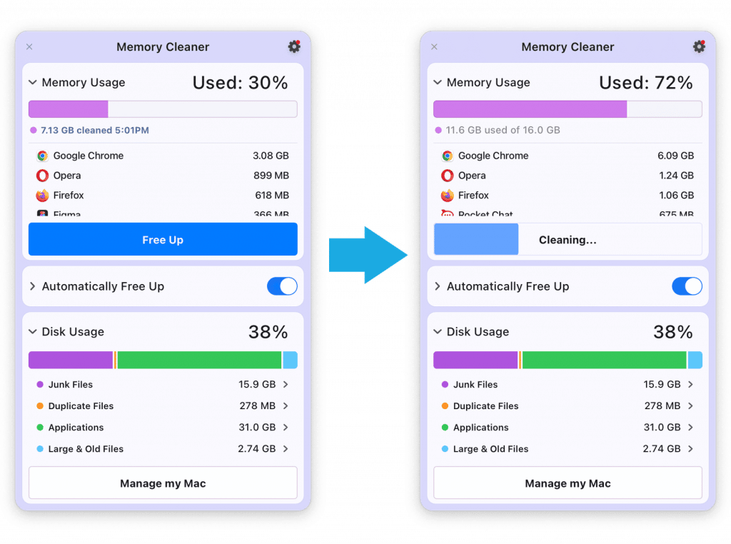 Memory Cleaner Optimization